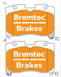 BREMTEC TRADELINE BRAKE PAD SET FRONT TOYOTA SUPRA JZA80 TURBO 3.0L BT434TS