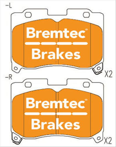 BREMTEC TRADELINE BRAKE PAD SET FRONT TOYOTA SUPRA JZA80 TURBO 3.0L BT434TS