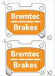 BREMTEC TRADELINE BRAKE PAD SET REAR TOYOTA SUPRA JZA80 TURBO 3.0L BT435TS