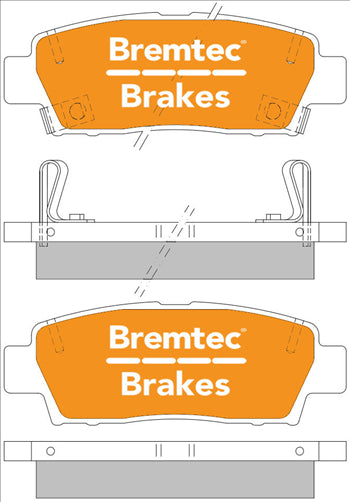 BREMTEC TRADELINE BRAKE PAD SET REAR TOYOTA AVALON, CHASER BT447TS