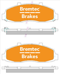 BREMTEC PRO LINE HD CERAMIC+ ZERO DUST FORD F150 4X2, 4X4 FRONT BT448PRO