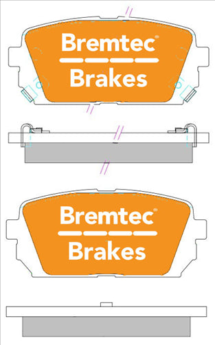 BREMTEC 4WD BRAKE PADS SET HYUNDAI ix35 2.0 TDi AWD BT464E