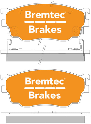BREMTEC TRADELINE BRAKE PAD SET FRONT MAZDA 626 GF 15"" WHEELS BT466TS