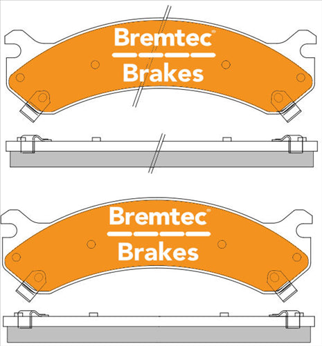 BREMTEC 4WD BRAKE PADS SET HUMMER H2 6.0 2004-07 BT480E