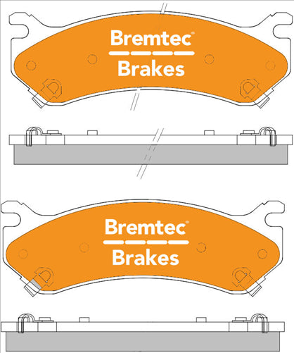 BREMTEC PRO-LINE BRAKE PADS SET GMC SIERRA 6.0L 4X4 1998-07 BT481PRO