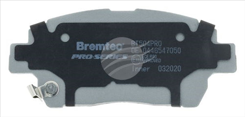 BREMTEC PRO-LINE BRAKE PADS SET TOYOTA COROLLA ZZE122R 2001- BT504PRO