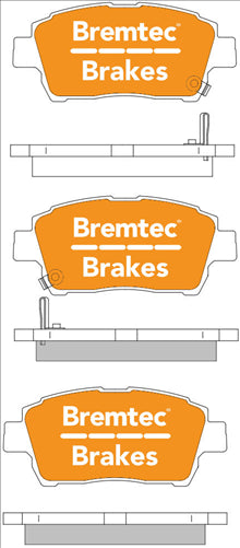 BREMTEC TRADE-LINE BRAKE PAD FRONT SET COROLLA ZZE ECHO PRIUS VITZ BT504TS