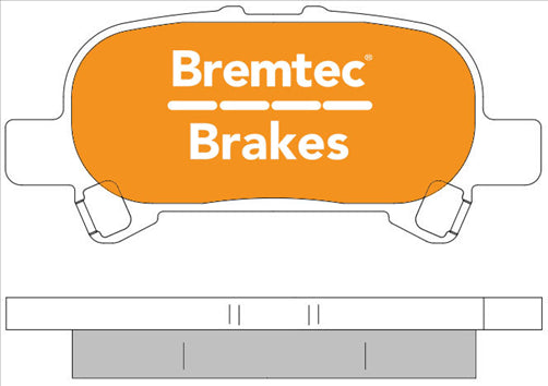 BREMTEC TRADELINE BRAKE PAD SET REAR TOYOTA AVALON MCX10R 1999-03 BT505TS