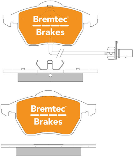 BREMTEC PRO-LINE BRAKE PADS SET AUDI A4 1.8T, 2.0T (B6, B7) BT508PRO