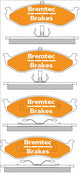 BREMTEC PRO-LINE BRAKE PADS SET JEEP CHEROKEE 1991-99 BT516PRO