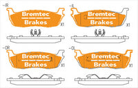 BREMTEC PRO-LINE BRAKE PADS SET FORD F250 5.4L, 6.0L 1998-01 BT551PRO