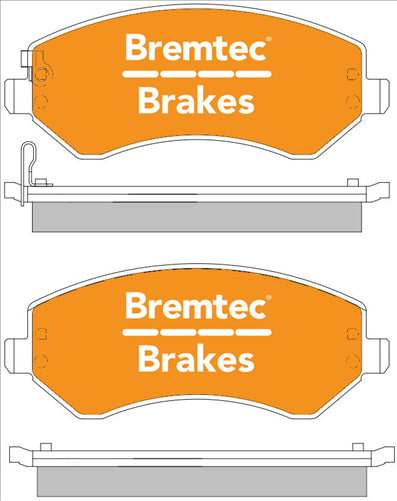 BREMTEC 4WD BRAKE PADS SET CHRYSLER VOYAGER 2000- BT584AE