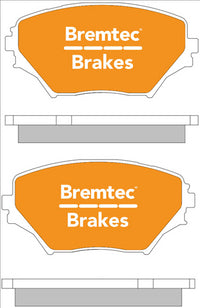 BREMTEC TRADE-LINE BRAKE PAD FRONT SET TOYOTA RAV4 ACA20, 21, 22, 23 BT587TS