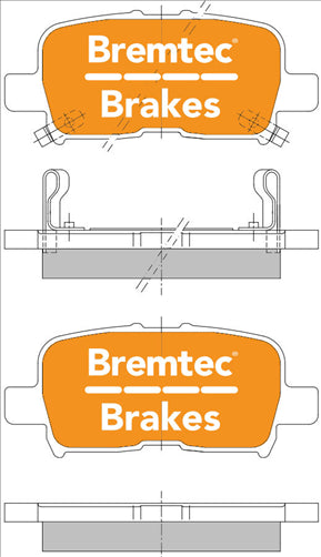 BREMTEC PRO-LINE BRAKE PADS SET HONDA MDX 4D WAGON 2001-03 BT588PRO