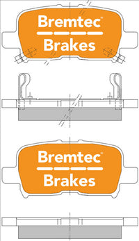 BREMTEC PRO-LINE BRAKE PADS SET HONDA MDX 4D WAGON 2001-03 BT588PRO