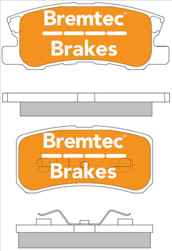 BREMTEC TRADE-LINE BRAKE PAD REAR SET LANCER PAJERO ASX OUTLANDER BT590TS