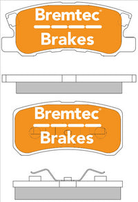 BREMTEC TRADE-LINE BRAKE PAD REAR SET LANCER PAJERO ASX OUTLANDER BT590TS