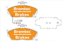 BREMTEC PRO-LINE BRAKE PADS SET TATA TELCOLINE (40_FD)1.9 TDiC BT609PRO