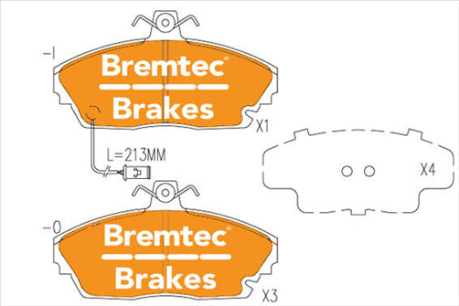 BREMTEC PRO-LINE BRAKE PADS SET TATA TELCOLINE (40_FD)1.9 TDiC BT609PRO