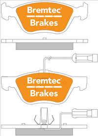 BREMTEC TRADE-LINE BRAKE PADS SET ALFA 156 (W/SENSOR) 2000- BT629TS