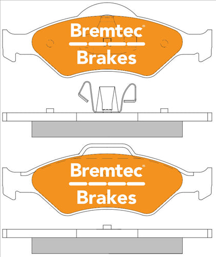 BREMTEC TRADE-LINE BRAKE PADS SET FORD FIESTA 1.2, 1.8 (WO/ABS) BT652TS