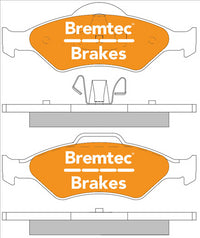 BREMTEC TRADE-LINE BRAKE PADS SET FORD FIESTA 1.2, 1.8 (WO/ABS) BT652TS