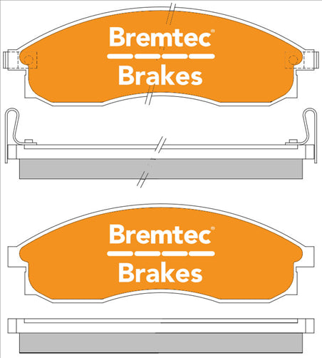 BREMTEC 4WD BRAKE PADS SET NISSAN SKYLINE R34 SUMITOMO BT674E
