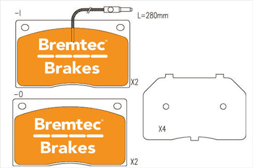 BREMTEC EURO-LINE BRAKE PADS SET ASTON MARTIN DB7 3,2 5,9 1994- BT680ELC