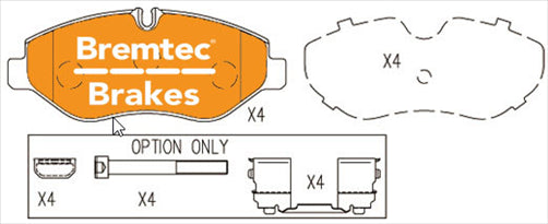 BREMTEC TRADELINE BRAKE PAD SET FRONT IVECO DAILY III 29C, 35C 2006- BT681TS