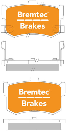 BREMTEC TRADELINE BRAKE PAD SET REAR HYUNDAI SONATA 2.0, 2.4, 3.0 BT750TS
