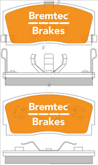 BREMTEC TRADELINE BRAKE PAD SET FRONT DAIHATSU CHARADE G100, G102 BT787TS
