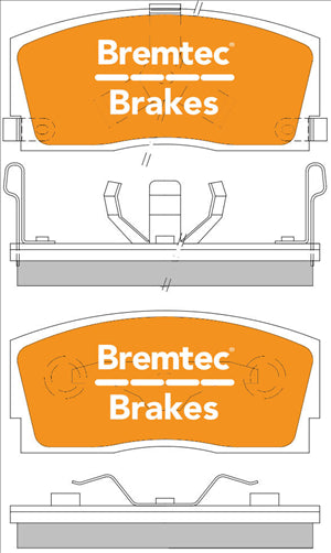 BREMTEC TRADELINE BRAKE PAD SET FRONT DAIHATSU CHARADE G100, G102 BT787TS