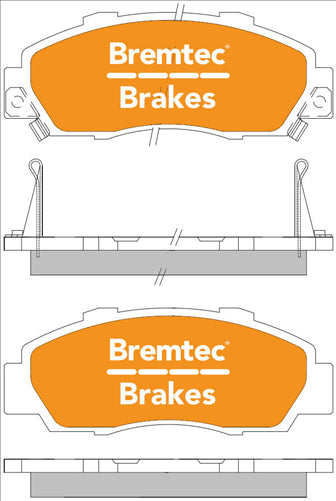 BREMTEC PRO-LINE BRAKE PADS SET HONDA PRELUDE 2.2L 1996- BT801PRO