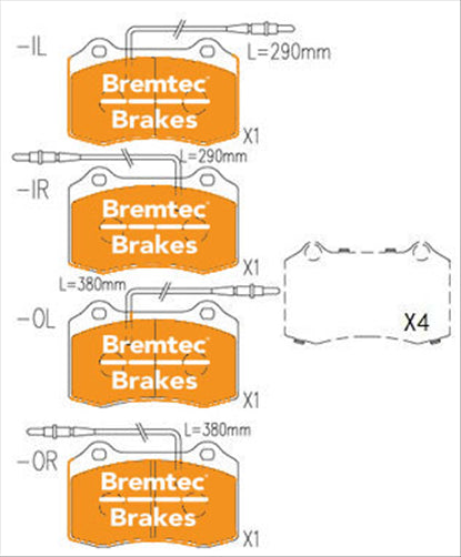 BREMTEC EURO-LINE BRAKE PADS SET BT823AELC
