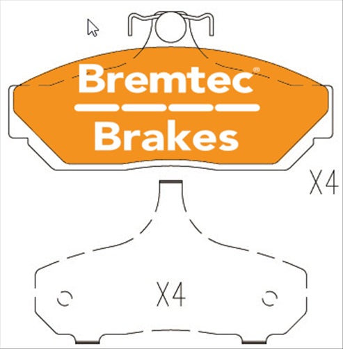 BREMTEC 4WD BRAKE PADS SET HOLDEN HX GIRLOCK ALLOY BT872E
