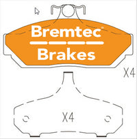 BREMTEC TRADE-LINE BRAKE PADS SET HOLDEN HX GIRLOCK ALLOY BT872TS