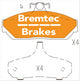 BREMTEC TRADE-LINE BRAKE PADS SET HOLDEN HX GIRLOCK ALLOY BT872TS