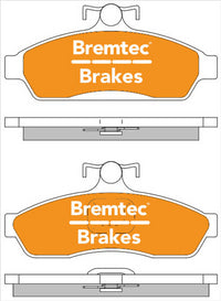BREMTEC TRADE-LINE BRAKE PADS SET NISSAN SKYLINE GX, GXE, R31 BT887TS