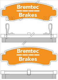 BREMTEC TRADELINE BRAKE PAD SET REAR NISSAN PULSAR N13 1987-91 BT892TS