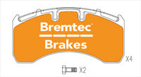 BREMTEC TRANS-LINE BRAKE PAD SET RENAULT TRUCK C-SERIES 250FG P BT90511TL