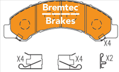 BREMTEC ENDURE 4WD CERAMIC+ ZERO DUST ISUZU N-SERIES (NKR NPR) 3.0Di BT91110E