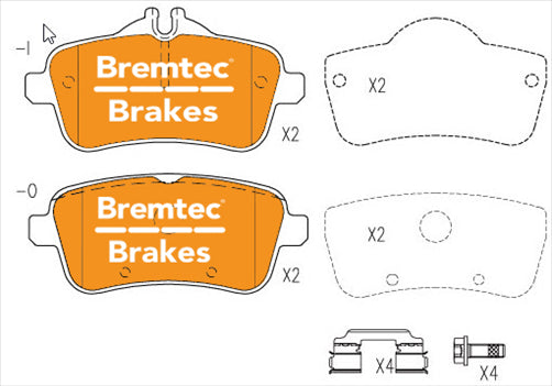 BREMTEC EURO-LINE BRAKE PADS SET MERCEDES W164 ML63 AMG 4 MATIC BT9240ELC