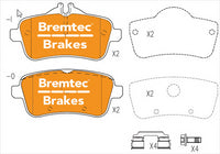 BREMTEC EURO-LINE BRAKE PADS SET MERCEDES W164 ML63 AMG 4 MATIC BT9240ELC