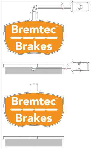 BREMTEC EURO-LINE BRAKE PADS SET DEFENDER 2.3 2.5 3.5 SENSOR BT935ELC