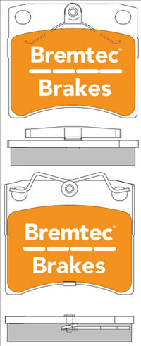 BREMTEC TRADE-LINE BRAKE PADS SET VW TRANSPORTER T4 15"" NO SENS BT948TS