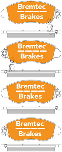 BREMTEC 4WD BRAKE PADS SET FORD TRANSIT VH 2001-04 BT959E