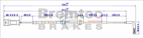 BREMTEC EUROLINE BRAKE WEAR SENSOR BTS143