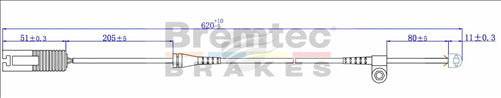 BREMTEC EUROLINE BRAKE WEAR SENSOR BTS23