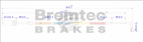 BREMTEC EUROLINE BRAKE WEAR SENSOR BTS40