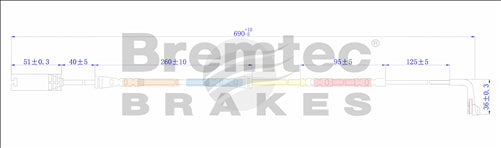 BREMTEC EUROLINE BRAKE WEAR SENSOR BTS53